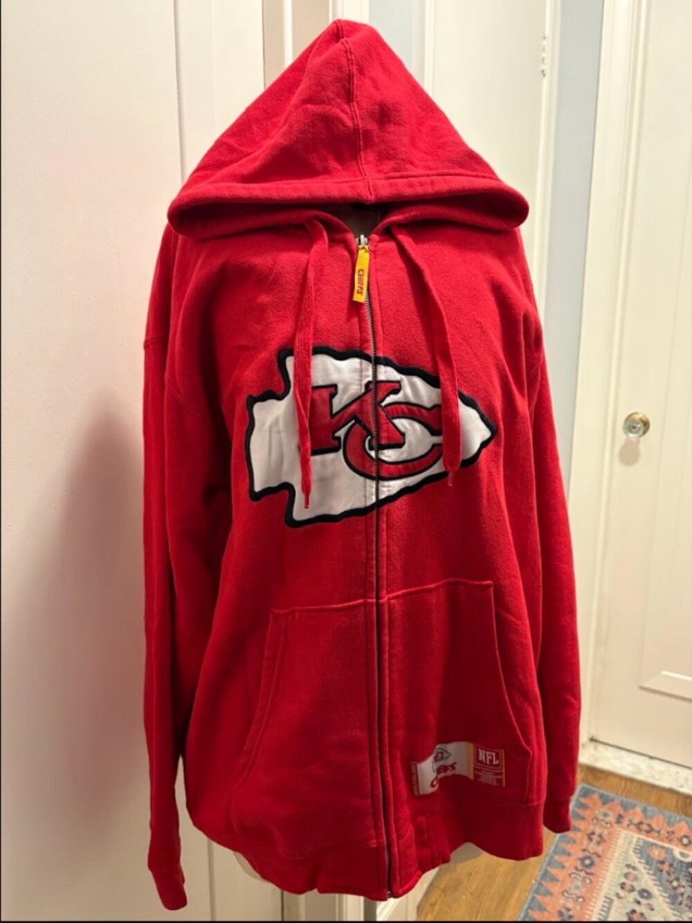 Official NFL Kansas City Chiefs Embroidered Zip Up Hoodie Sweatshirt